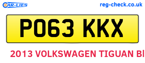 PO63KKX are the vehicle registration plates.