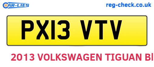 PX13VTV are the vehicle registration plates.