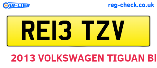 RE13TZV are the vehicle registration plates.