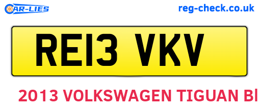 RE13VKV are the vehicle registration plates.