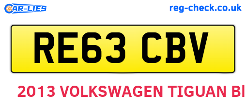 RE63CBV are the vehicle registration plates.