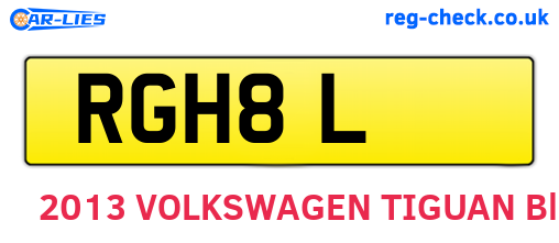 RGH8L are the vehicle registration plates.