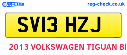 SV13HZJ are the vehicle registration plates.