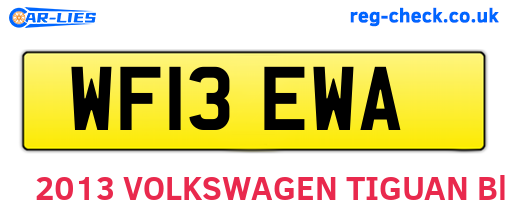 WF13EWA are the vehicle registration plates.