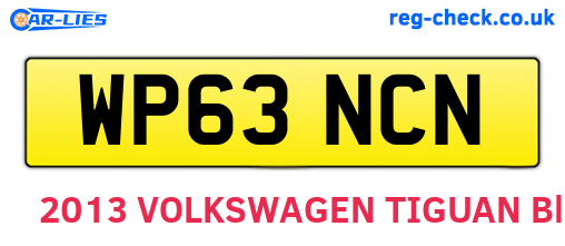 WP63NCN are the vehicle registration plates.