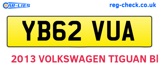 YB62VUA are the vehicle registration plates.
