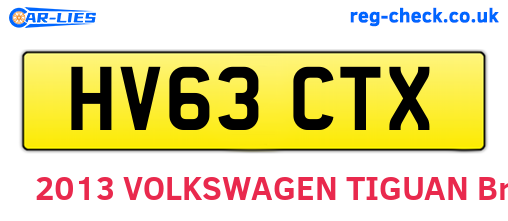 HV63CTX are the vehicle registration plates.