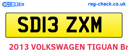 SD13ZXM are the vehicle registration plates.