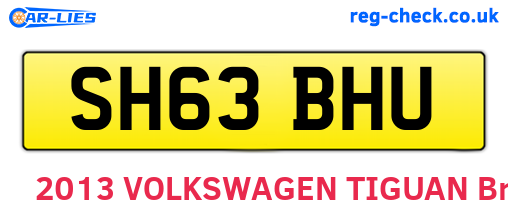 SH63BHU are the vehicle registration plates.