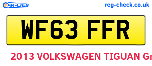 WF63FFR are the vehicle registration plates.