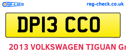 DP13CCO are the vehicle registration plates.