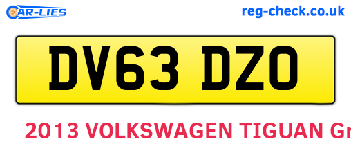 DV63DZO are the vehicle registration plates.