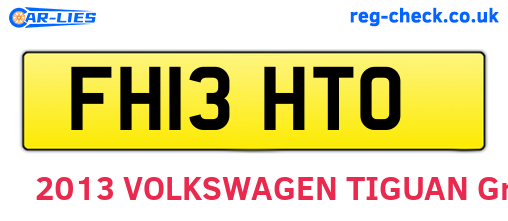 FH13HTO are the vehicle registration plates.