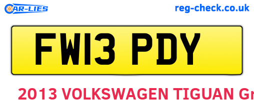 FW13PDY are the vehicle registration plates.