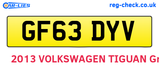 GF63DYV are the vehicle registration plates.