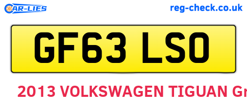 GF63LSO are the vehicle registration plates.