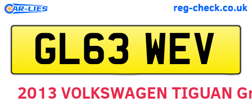 GL63WEV are the vehicle registration plates.