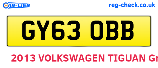 GY63OBB are the vehicle registration plates.