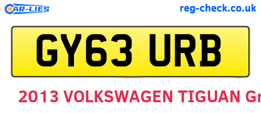 GY63URB are the vehicle registration plates.