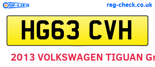 HG63CVH are the vehicle registration plates.