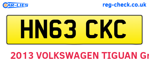 HN63CKC are the vehicle registration plates.