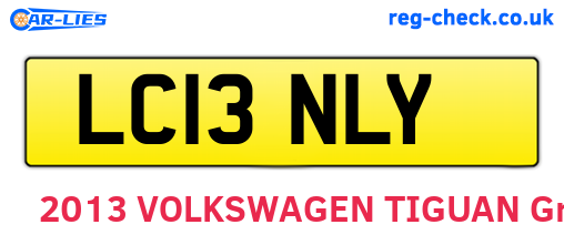 LC13NLY are the vehicle registration plates.
