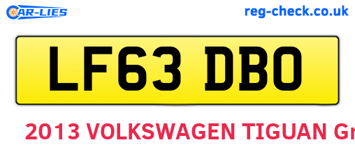 LF63DBO are the vehicle registration plates.