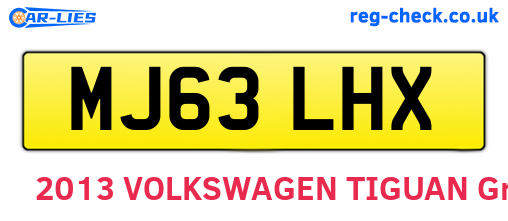 MJ63LHX are the vehicle registration plates.