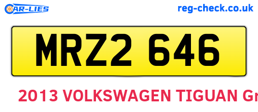 MRZ2646 are the vehicle registration plates.