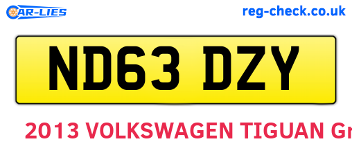 ND63DZY are the vehicle registration plates.