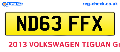 ND63FFX are the vehicle registration plates.
