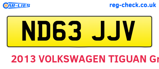ND63JJV are the vehicle registration plates.
