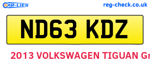 ND63KDZ are the vehicle registration plates.