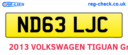 ND63LJC are the vehicle registration plates.