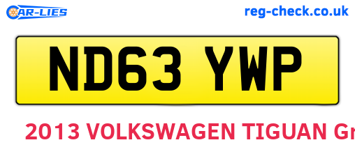 ND63YWP are the vehicle registration plates.