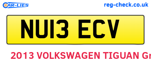 NU13ECV are the vehicle registration plates.