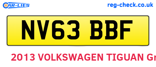 NV63BBF are the vehicle registration plates.