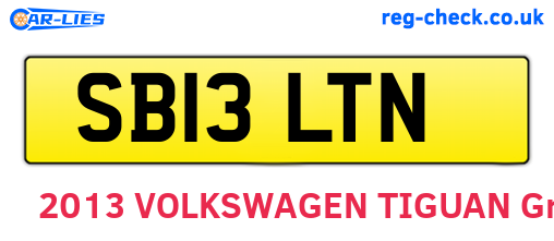 SB13LTN are the vehicle registration plates.