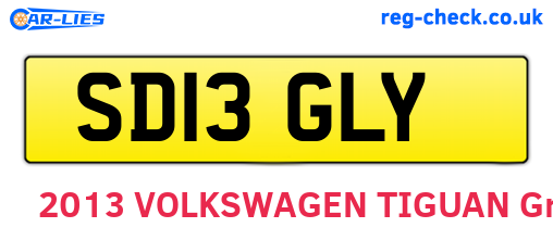 SD13GLY are the vehicle registration plates.