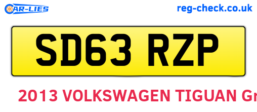 SD63RZP are the vehicle registration plates.