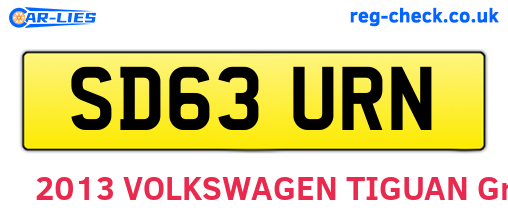 SD63URN are the vehicle registration plates.