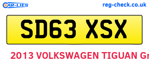 SD63XSX are the vehicle registration plates.