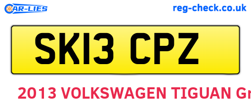SK13CPZ are the vehicle registration plates.