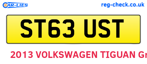 ST63UST are the vehicle registration plates.