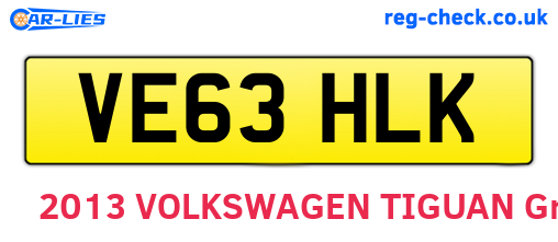 VE63HLK are the vehicle registration plates.