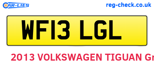 WF13LGL are the vehicle registration plates.