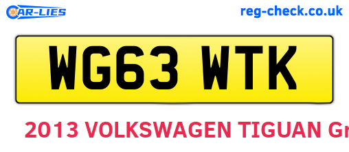 WG63WTK are the vehicle registration plates.