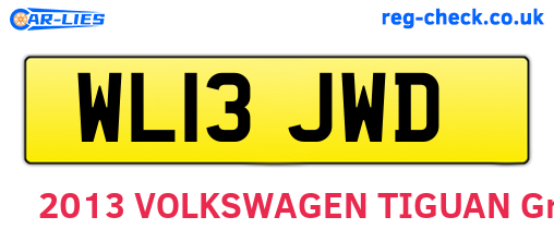 WL13JWD are the vehicle registration plates.