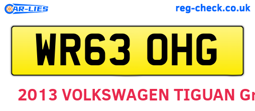 WR63OHG are the vehicle registration plates.