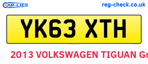 YK63XTH are the vehicle registration plates.